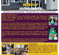 Weekly Highlights Semester 1 Week 19