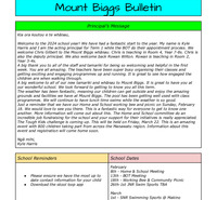 Mt Biggs Bulletin - Week 2 Term 1 2024