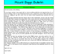 Mt Biggs School - 14 August 2024